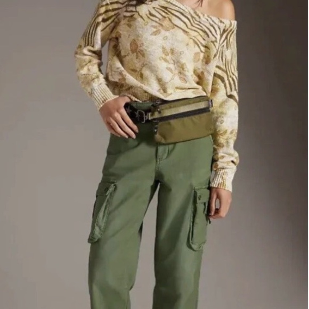 ⭐️NWT Pilcro by Anthropologie Off the Shoulder Floral Animal Print Sweater⭐️